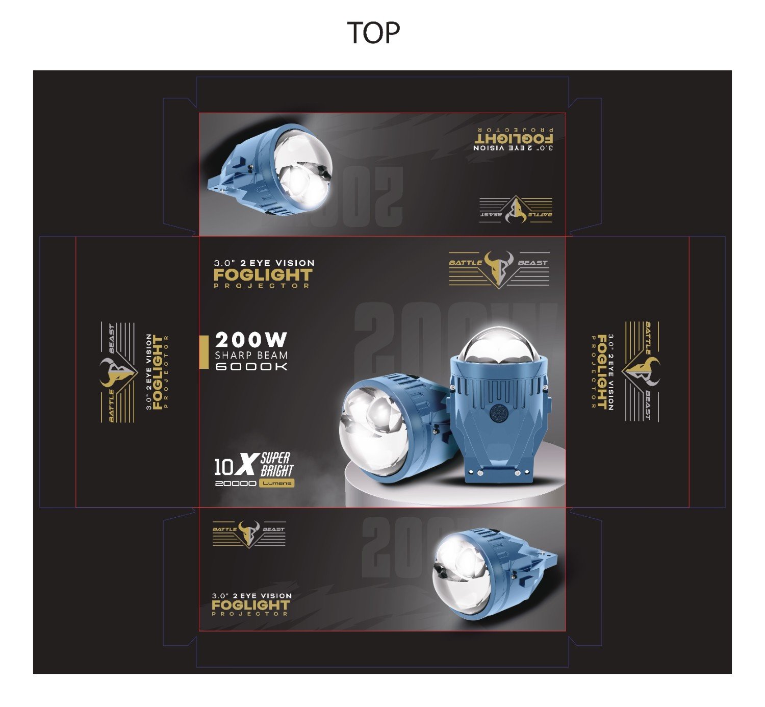 Battle Beast 2 Eye LED Fog Light Projector | Budget Fog Light for Cars in India - Image 3