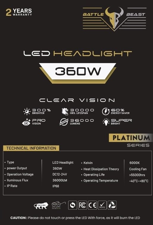 Battle Beast 2 Eye LED Fog Light Projector | Budget Fog Light for Cars in India - Image 4